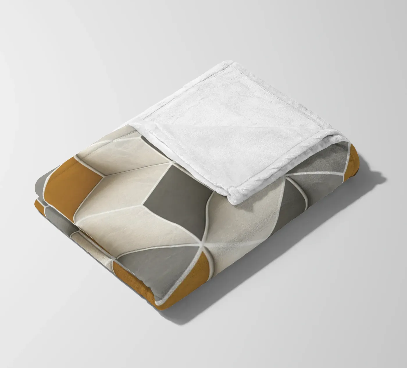 Geometric 3D cube tile pattern fleecedeken van Bojasweet