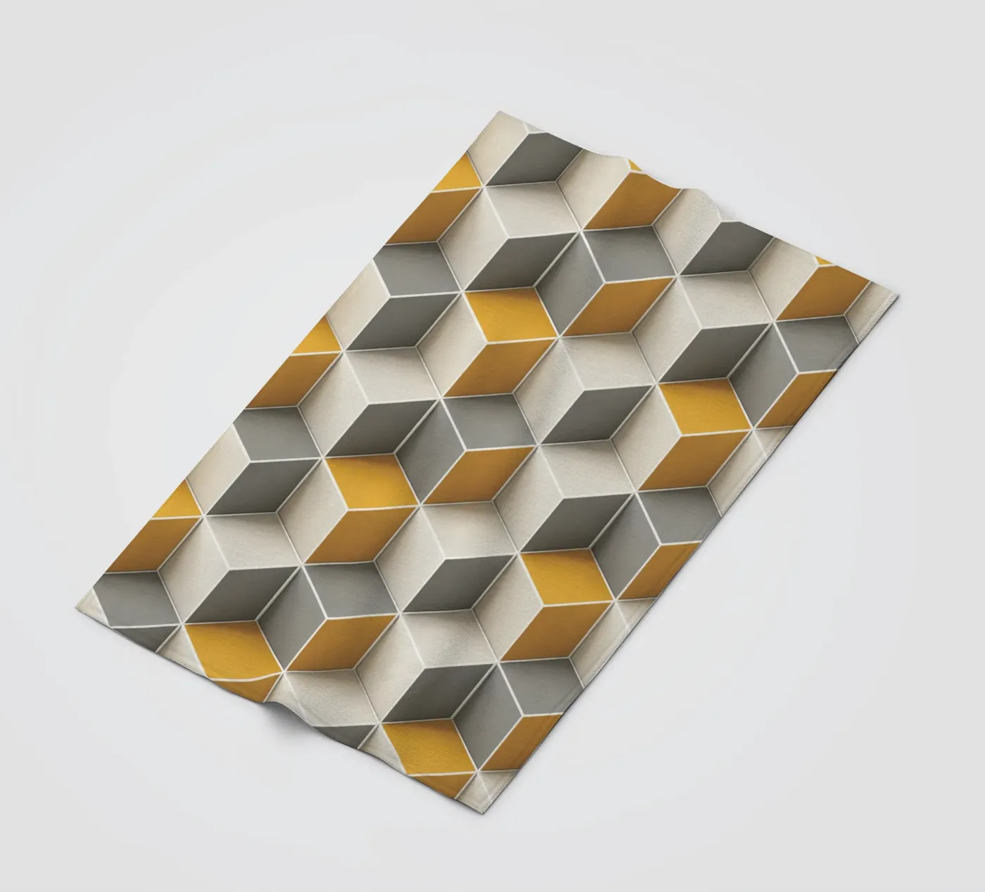 Geometric 3D cube tile pattern fleecedeken van Bojasweet