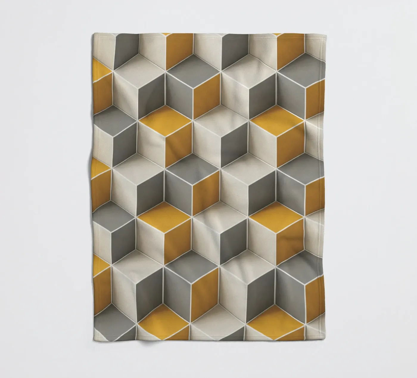 Geometric 3D cube tile pattern fleecedeken van Bojasweet