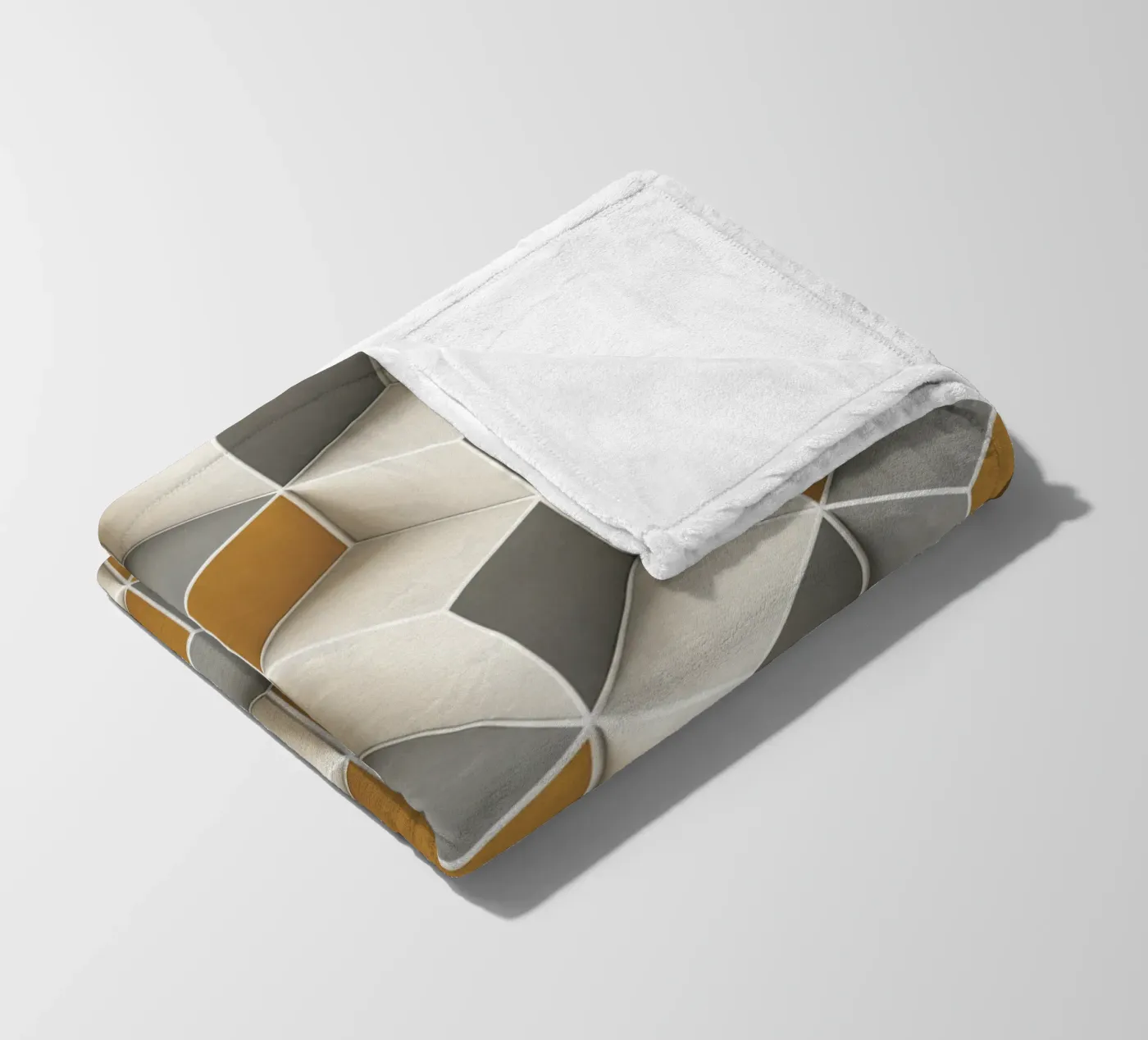 Geometric 3D cube tile pattern fleecedeken van Bojasweet