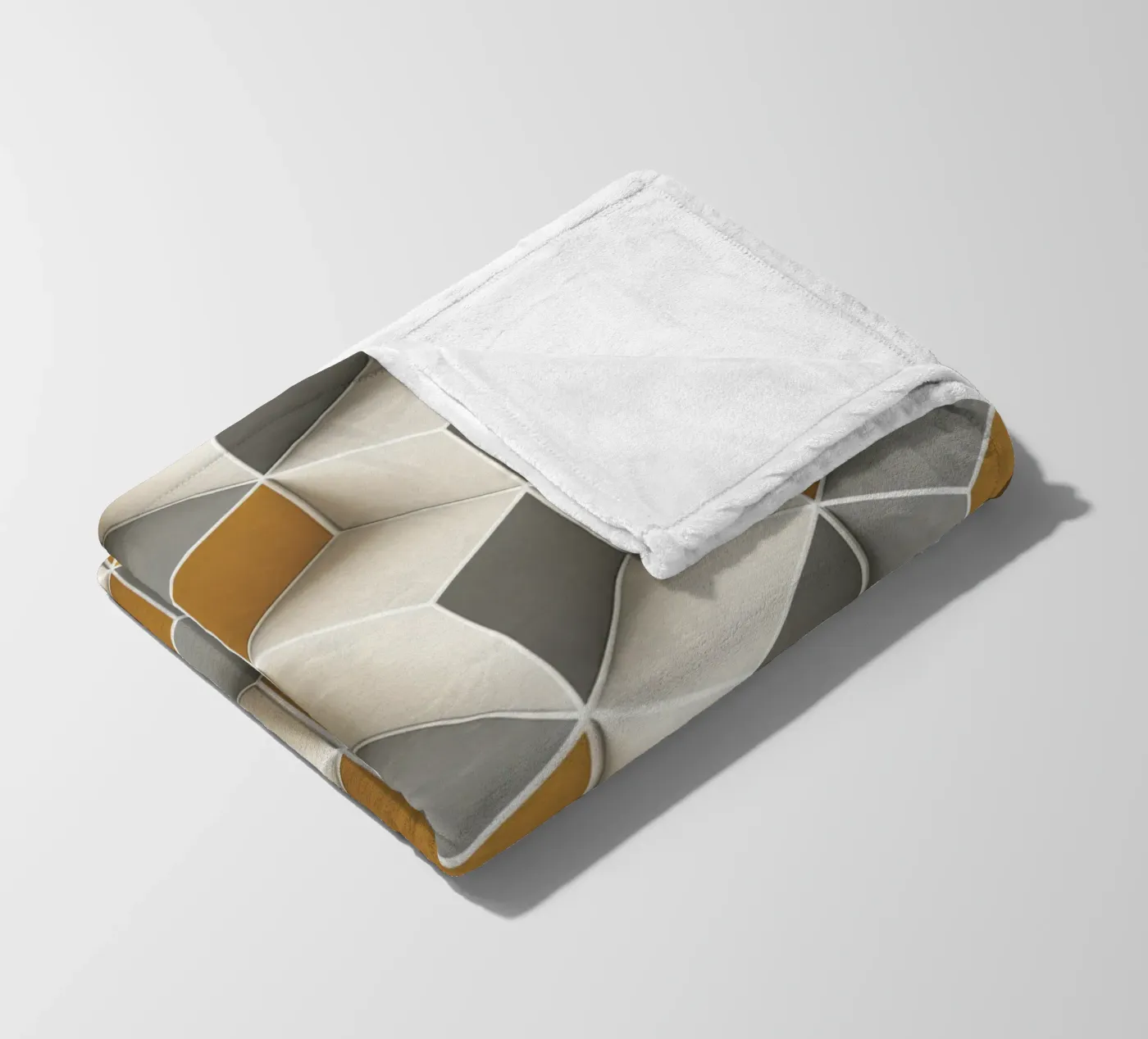 Geometric 3D cube tile pattern fleecedeken van Bojasweet