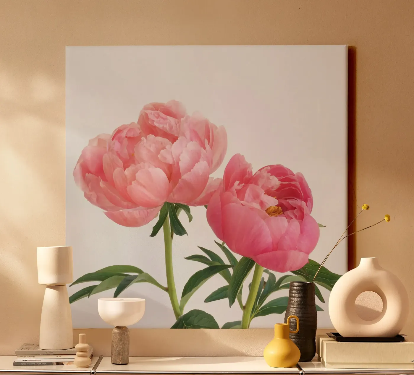 Peonies canvas by Cassia Beck Photography