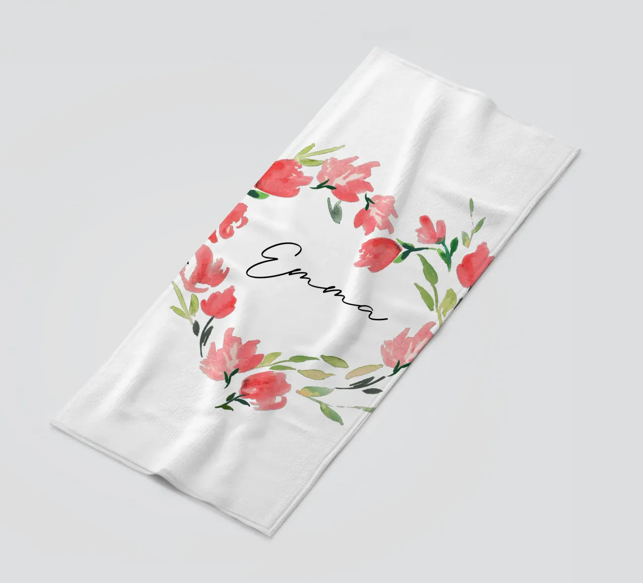Watercolor Floral Heart Wreath with Name telo mare da anisillustration