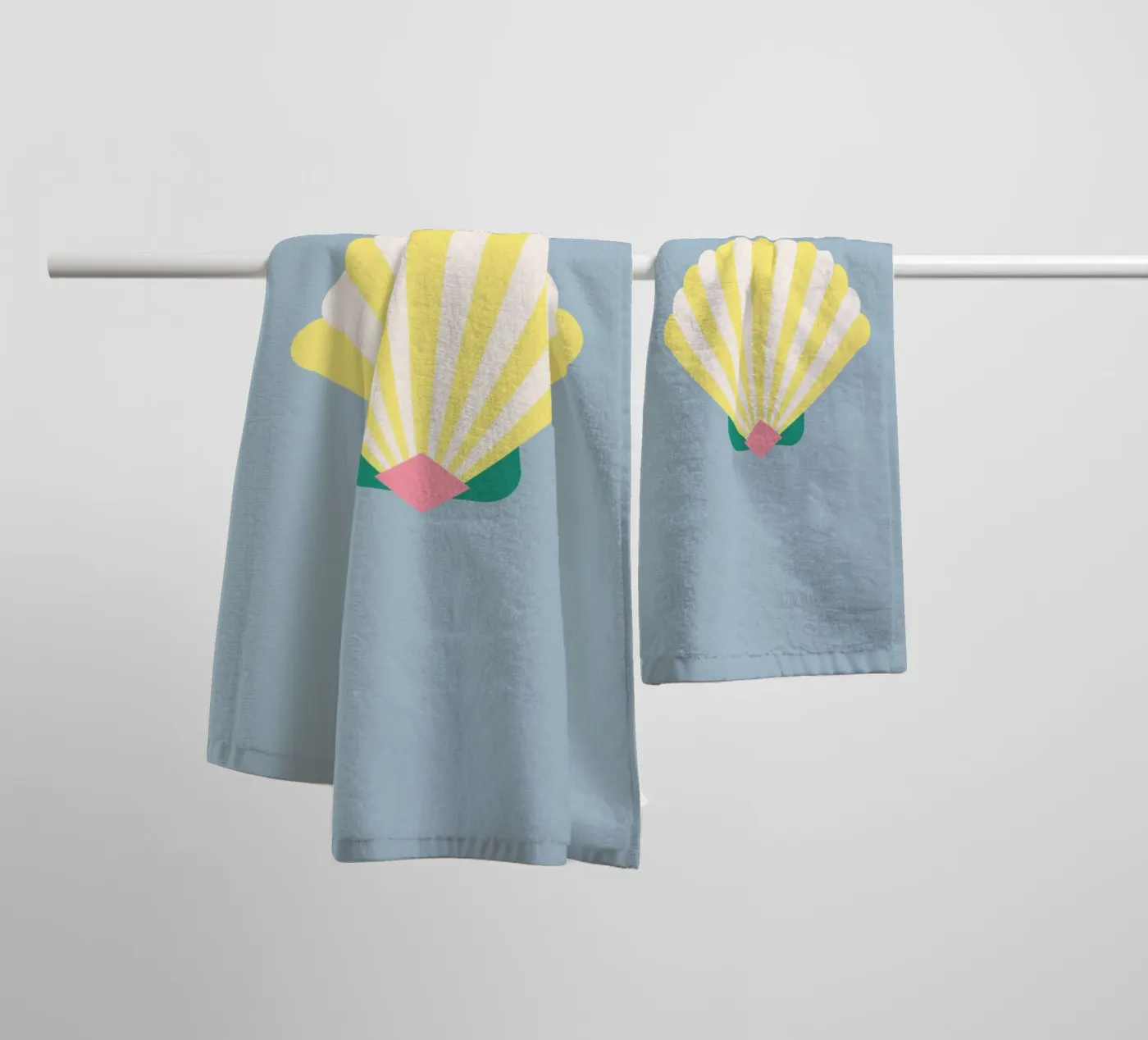 Shell Blue towel by janamossmann