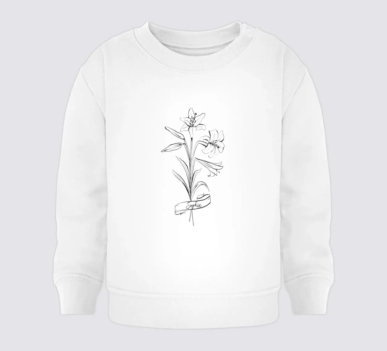 Lilium Flowers Bouquet with Name or Quote felpa neonato da anisillustration