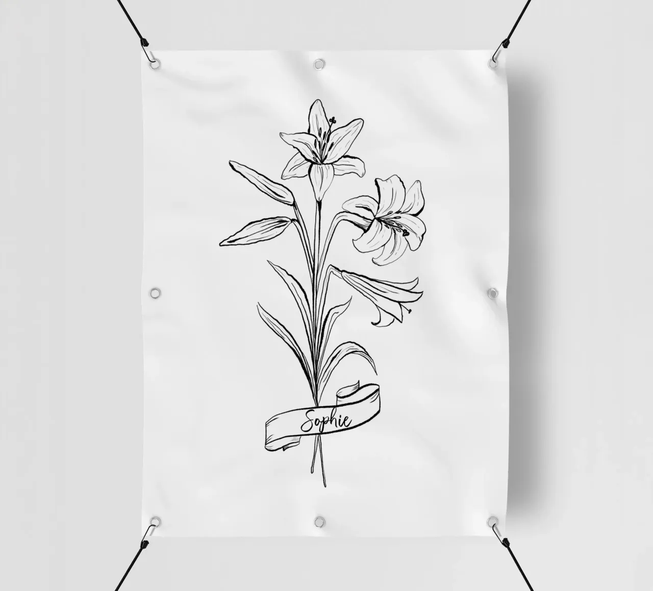 Lilium Flowers Bouquet with Name or Quote telo in pvc da anisillustration