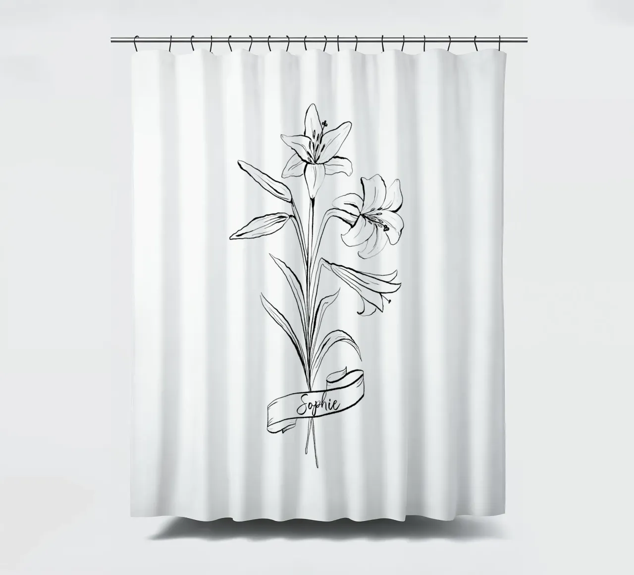 Lilium Flowers Bouquet with Name or Quote tenda da doccia da anisillustration
