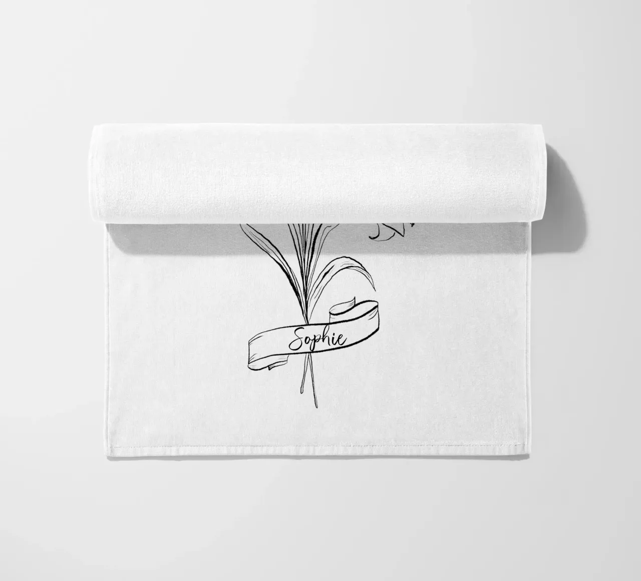 Lilium Flowers Bouquet with Name or Quote telo mare da anisillustration