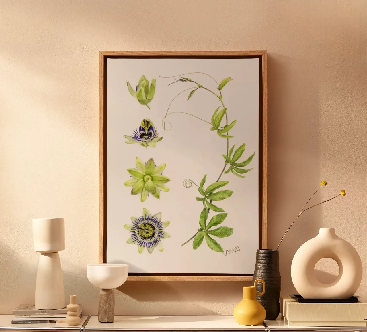 Passiflora tela con Cornice a cassetta da Curious Collections by Marielle Leenders