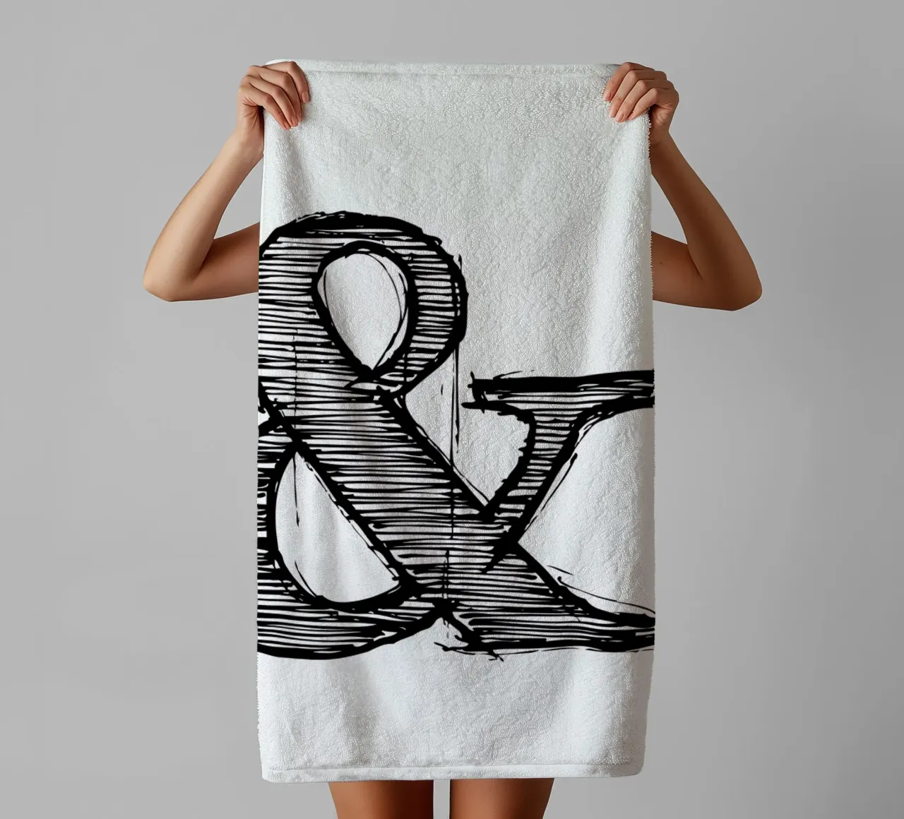 Ampersand Poster 1 towel by Naxart