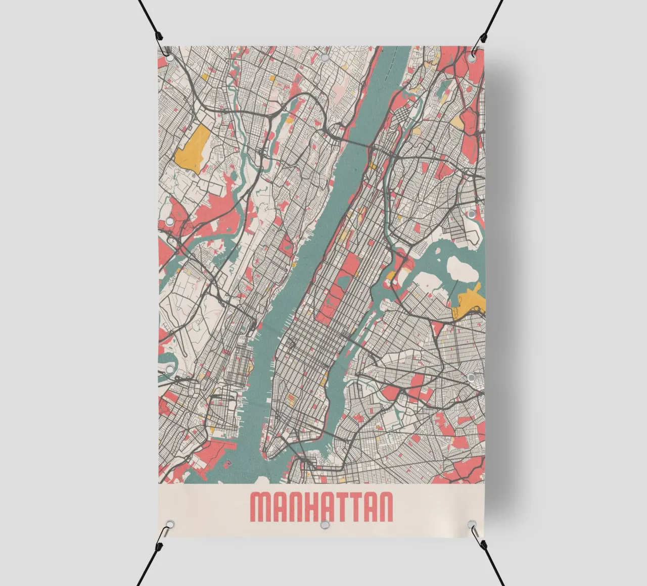 The Heart of Manhattan | Modern City Map | FineArt Design pvc cover by MOOODZART