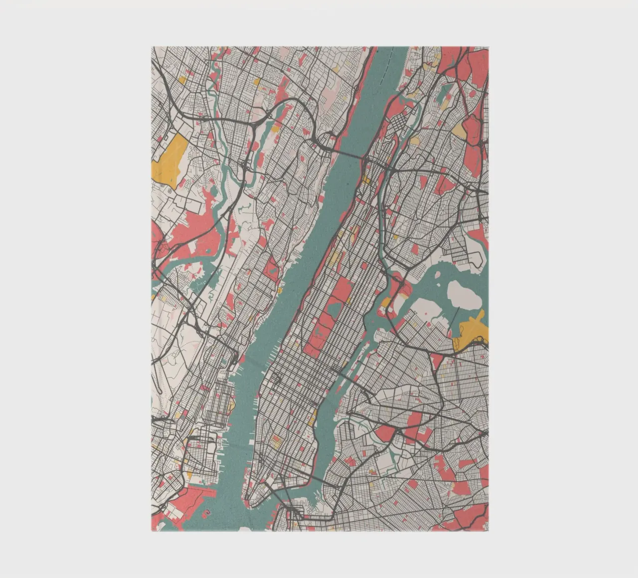 The Heart of Manhattan | Modern City Map | FineArt Design notebook by MOOODZART