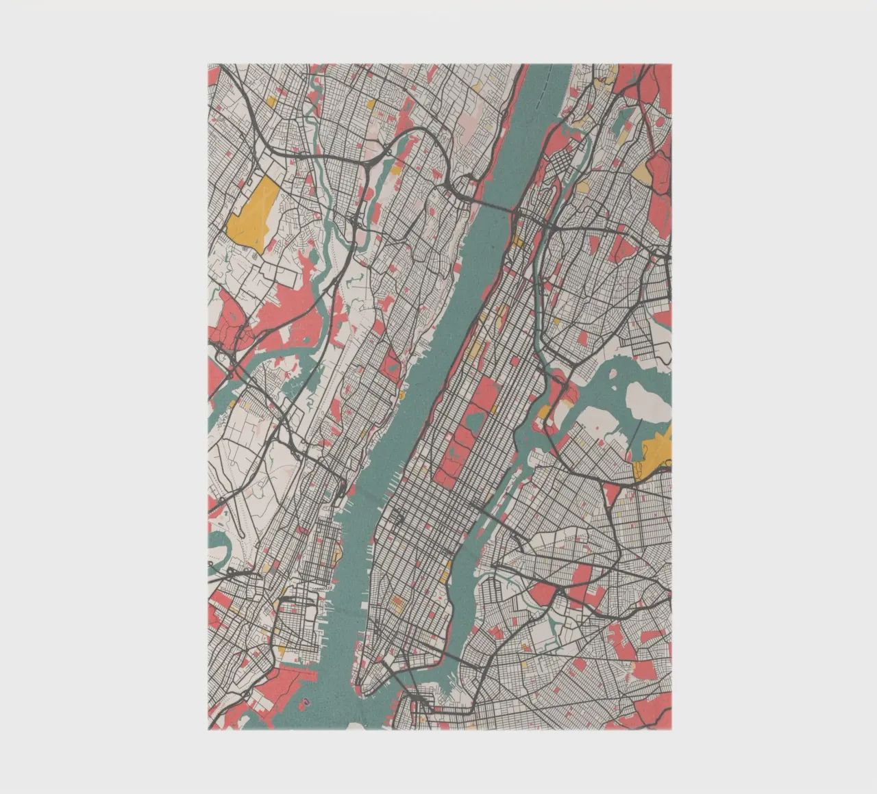 The Heart of Manhattan | Modern City Map | FineArt Design notebook by MOOODZART