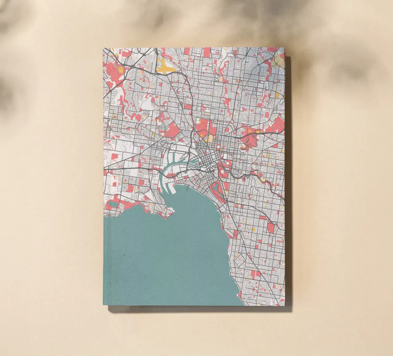 Discover Melbourne - Stylish city map in FineArt design notebook by MOOODZART