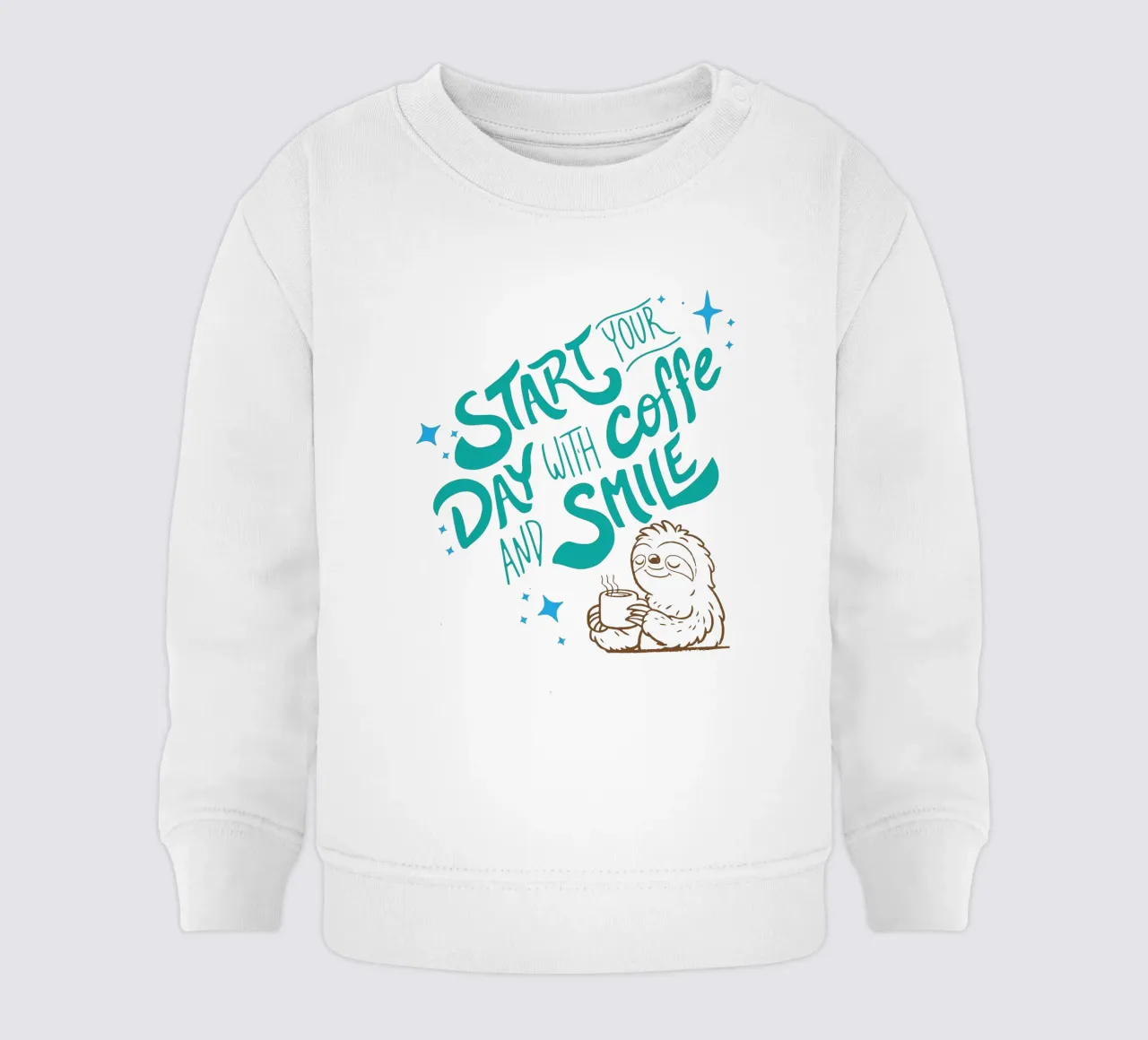 Iniziare la giornata con un caffè e un sorriso felpa neonato da Gunawan Rb