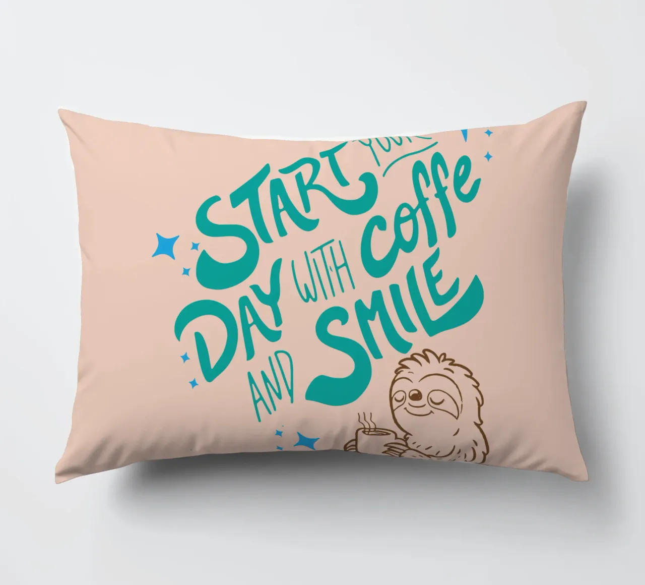 Iniziare la giornata con un caffè e un sorriso cuscino da Gunawan Rb
