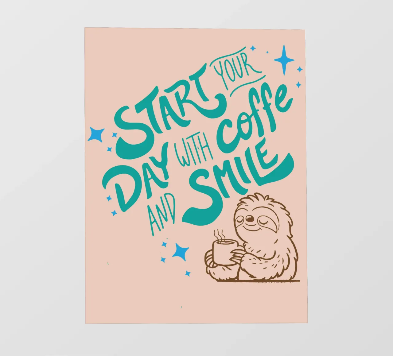 Iniziare la giornata con un caffè e un sorriso telo in pvc da Gunawan Rb