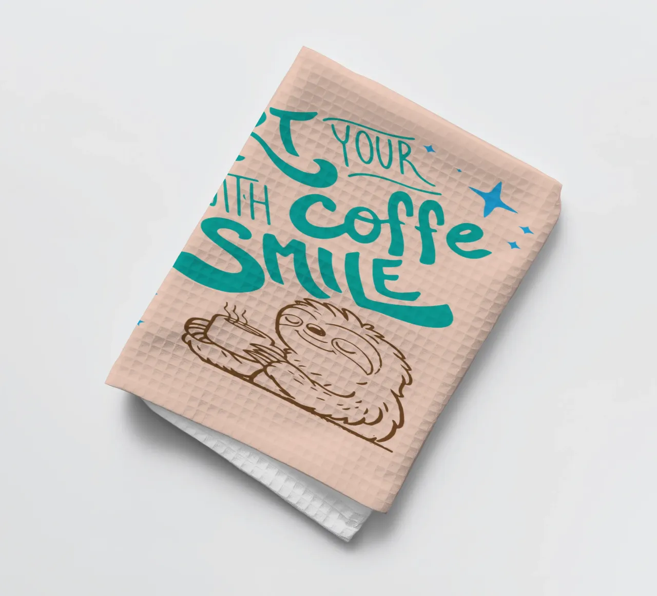 Iniziare la giornata con un caffè e un sorriso canovaccio da cucina da Gunawan Rb