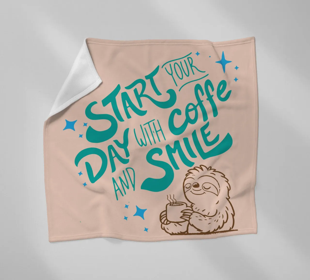 Iniziare la giornata con un caffè e un sorriso coperta in pile da Gunawan Rb