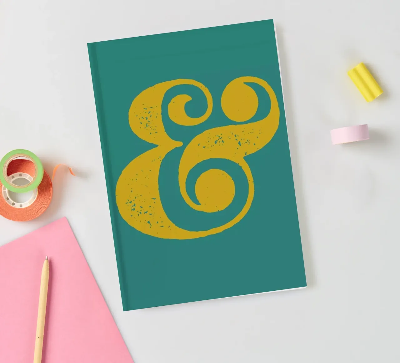Ampersand Poster Blue and Yellow carnet de notes de Naxart