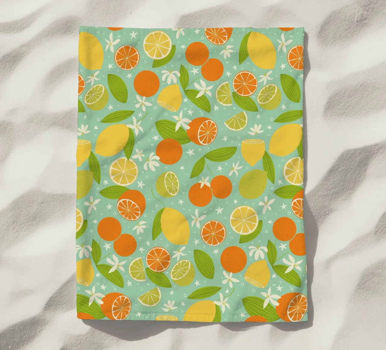 Sparkling Citrus beach towel by nicigabrieldesigns