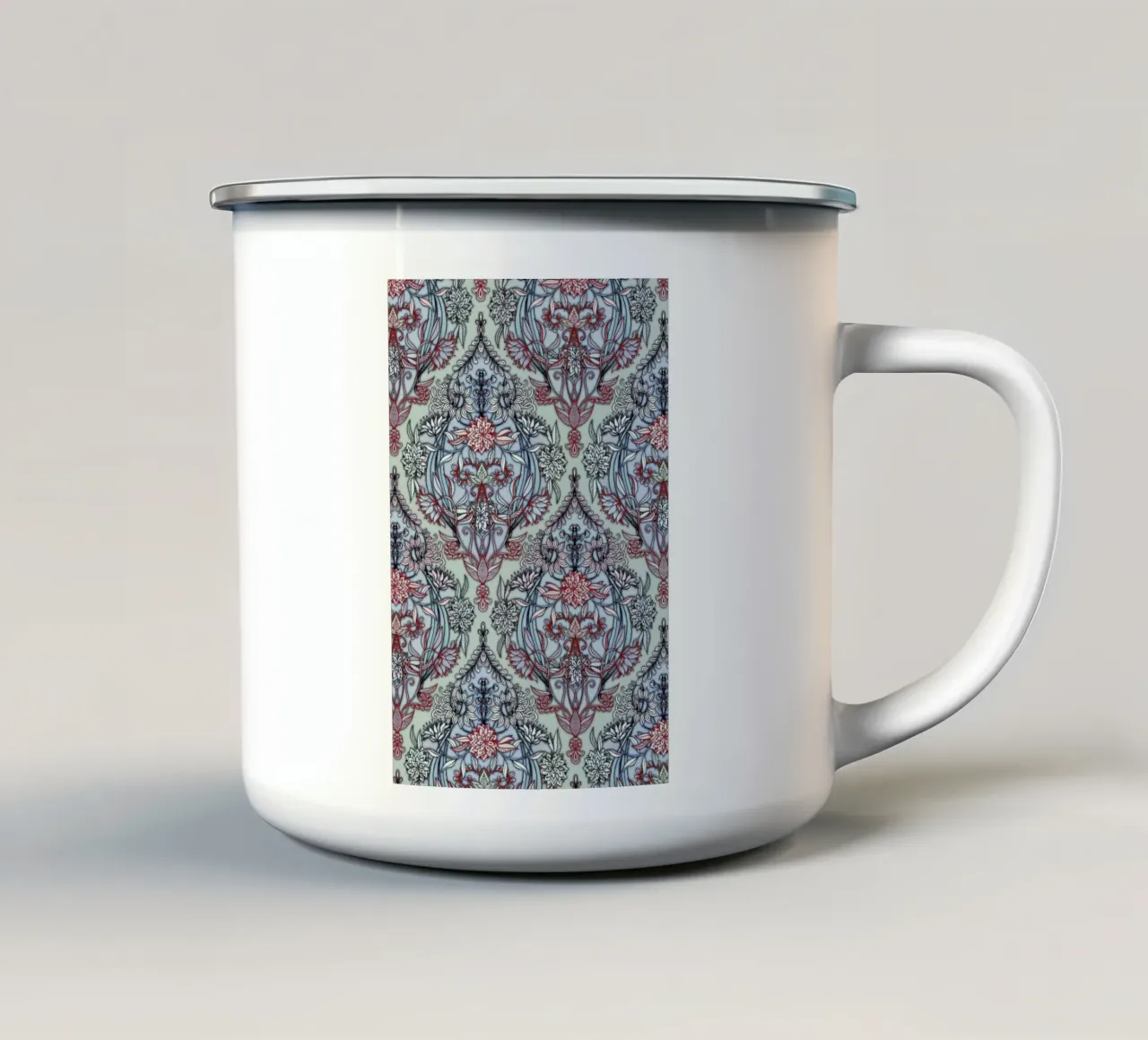 Botanical Moroccan Doodle tazza in smalto da Micklyn Le Feuvre