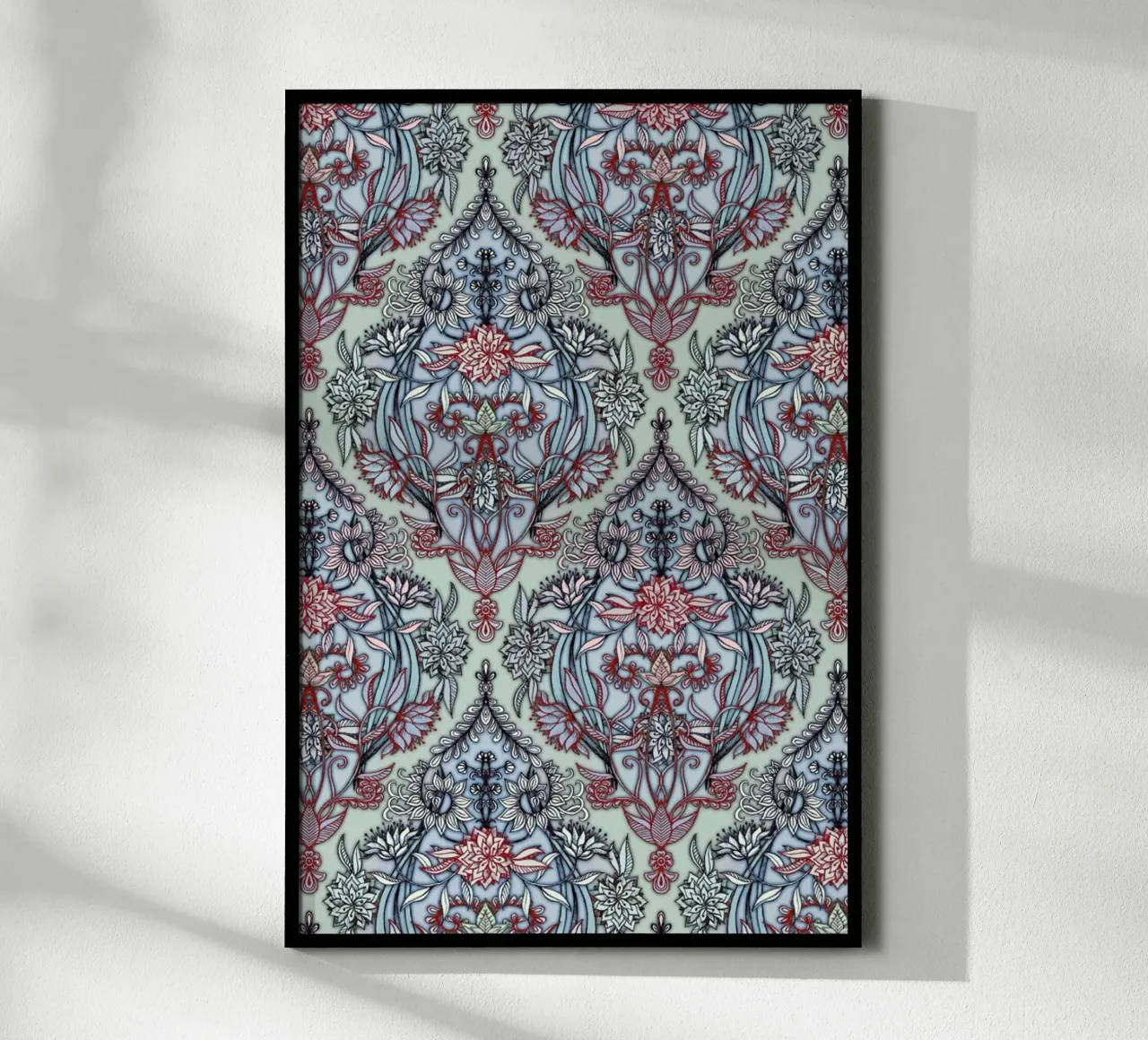 Botanical Moroccan Doodle poster con telaio in plastica da Micklyn Le Feuvre