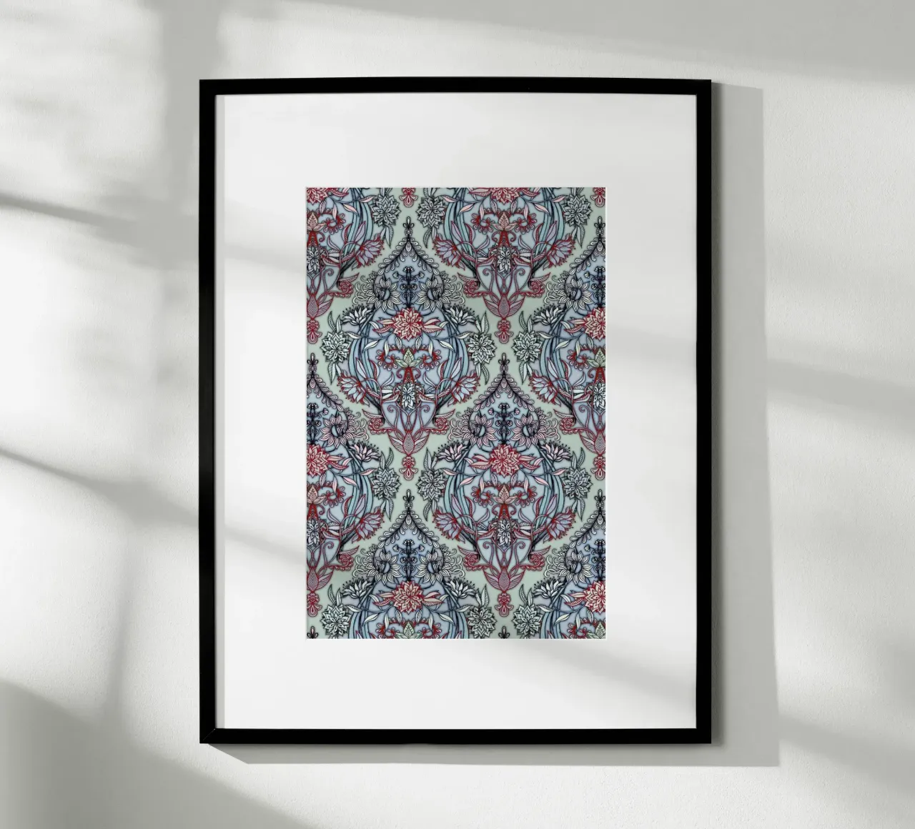 Botanical Moroccan Doodle poster con telaio in plastica da Micklyn Le Feuvre