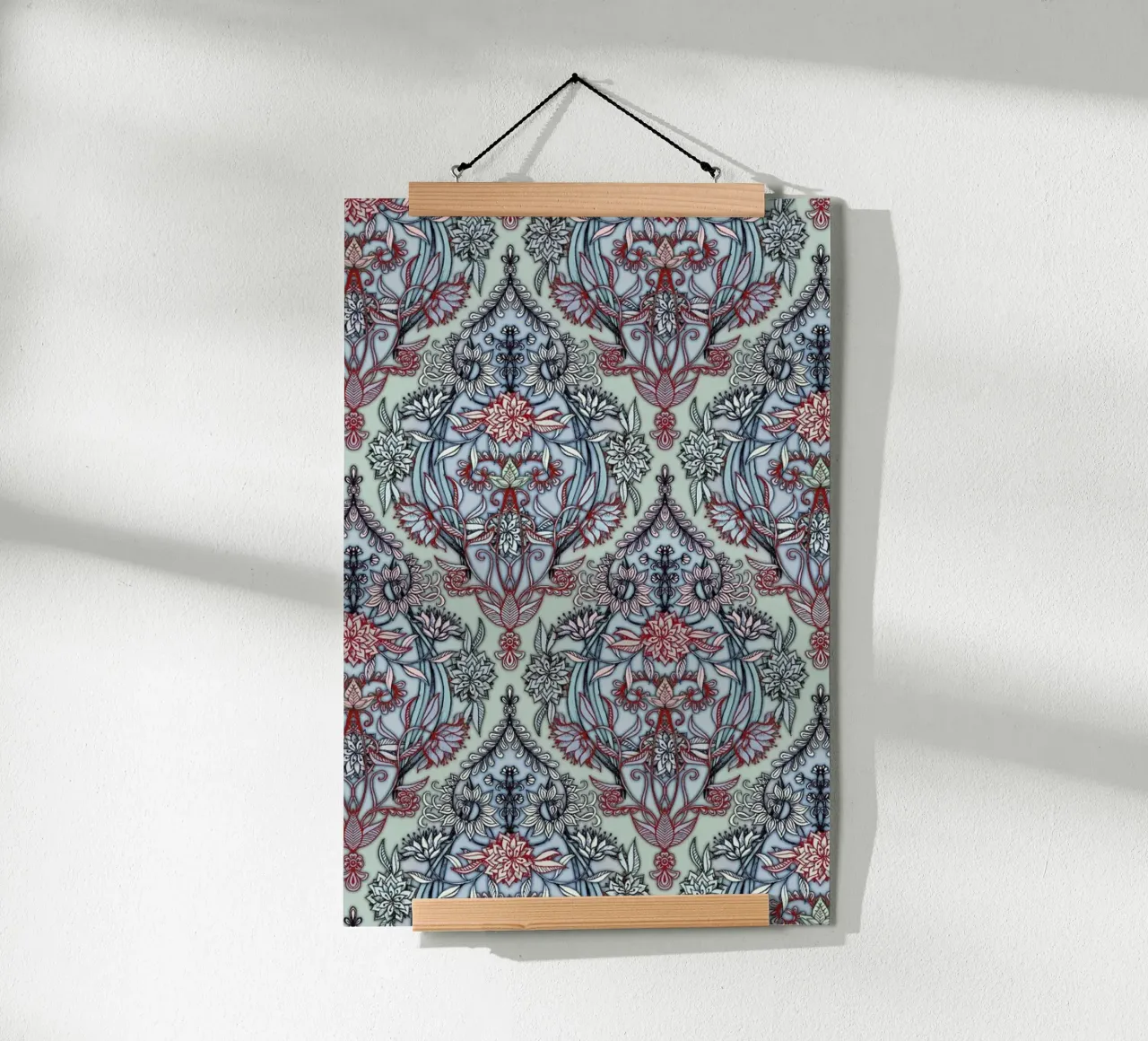 Botanical Moroccan Doodle poster con telaio in plastica da Micklyn Le Feuvre