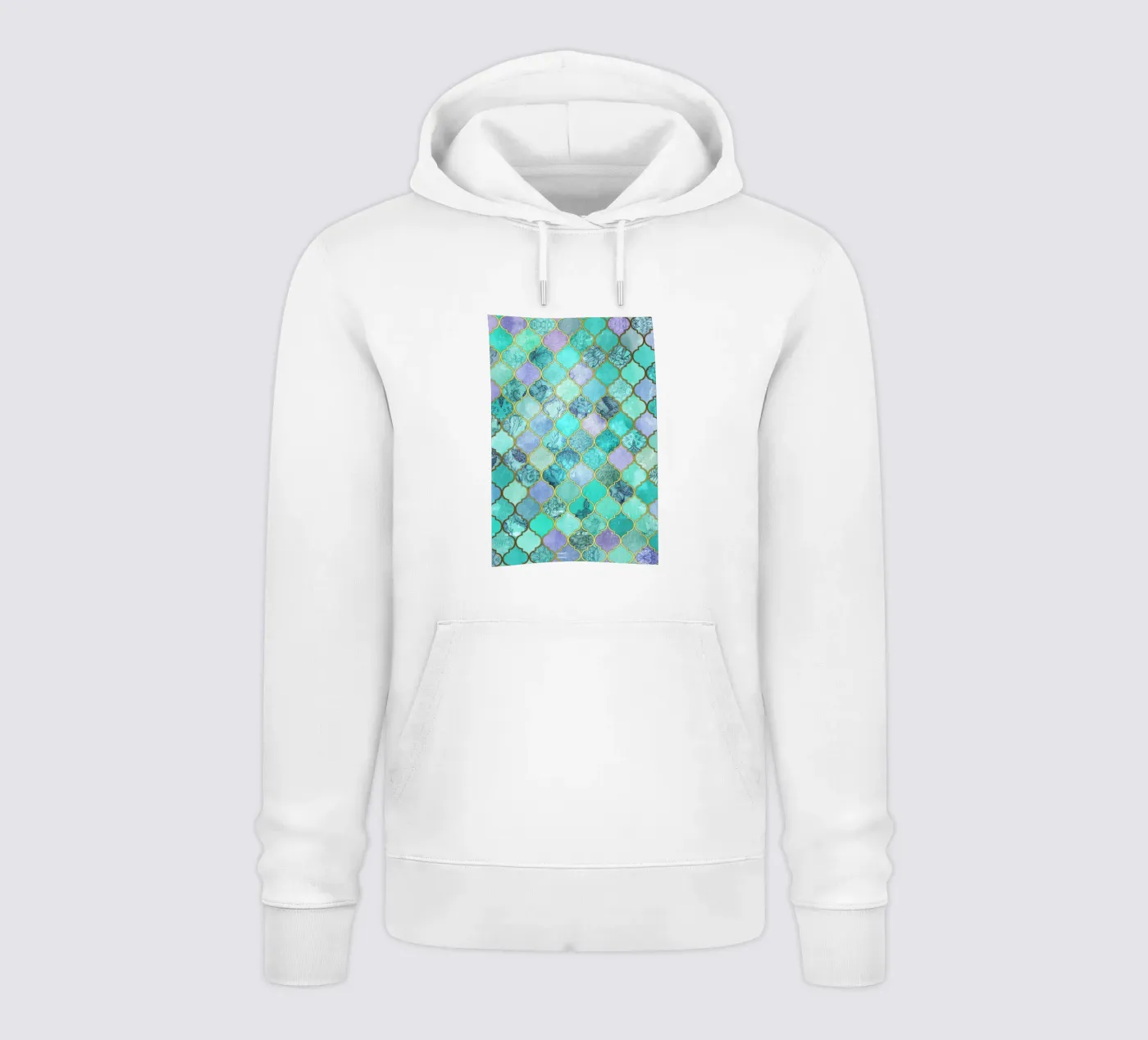 Mint Moroccan Tile Pattern hoodie van Micklyn Le Feuvre