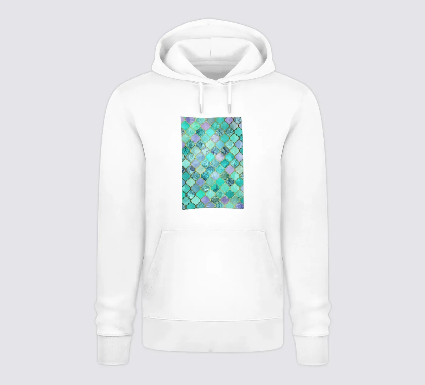 Mint Moroccan Tile Pattern hoodie van Micklyn Le Feuvre