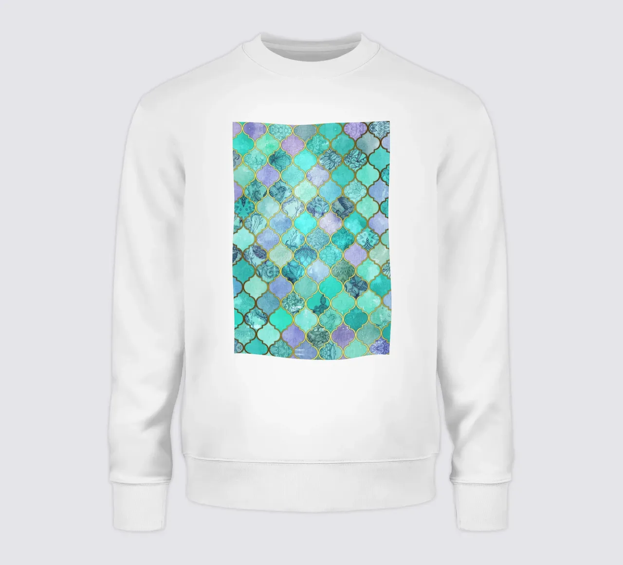 Mint Moroccan Tile Pattern felpa da Micklyn Le Feuvre