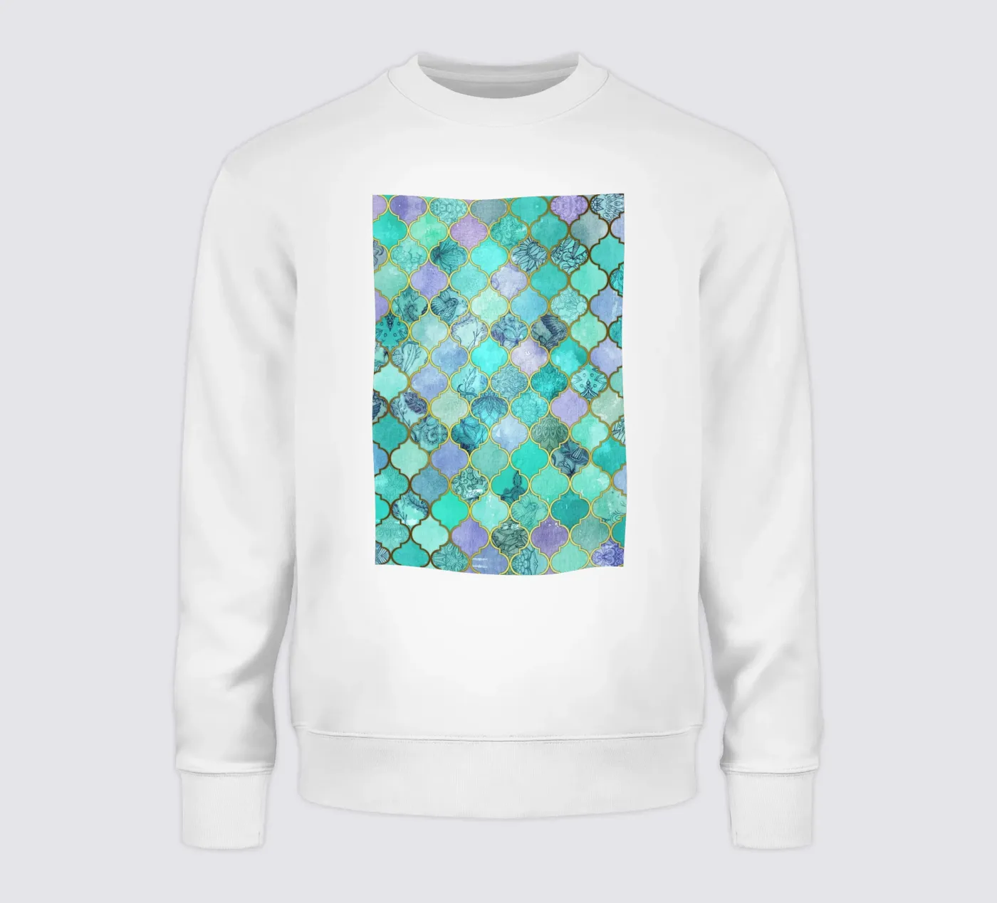 Mint Moroccan Tile Pattern sweatshirt van Micklyn Le Feuvre