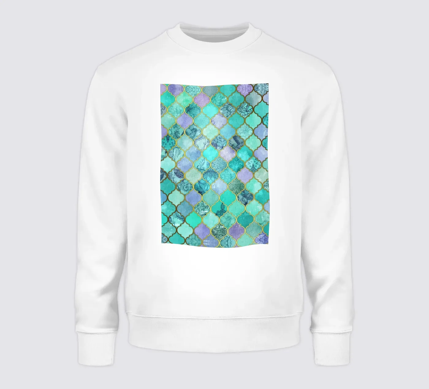 Mint Moroccan Tile Pattern sweatshirt van Micklyn Le Feuvre
