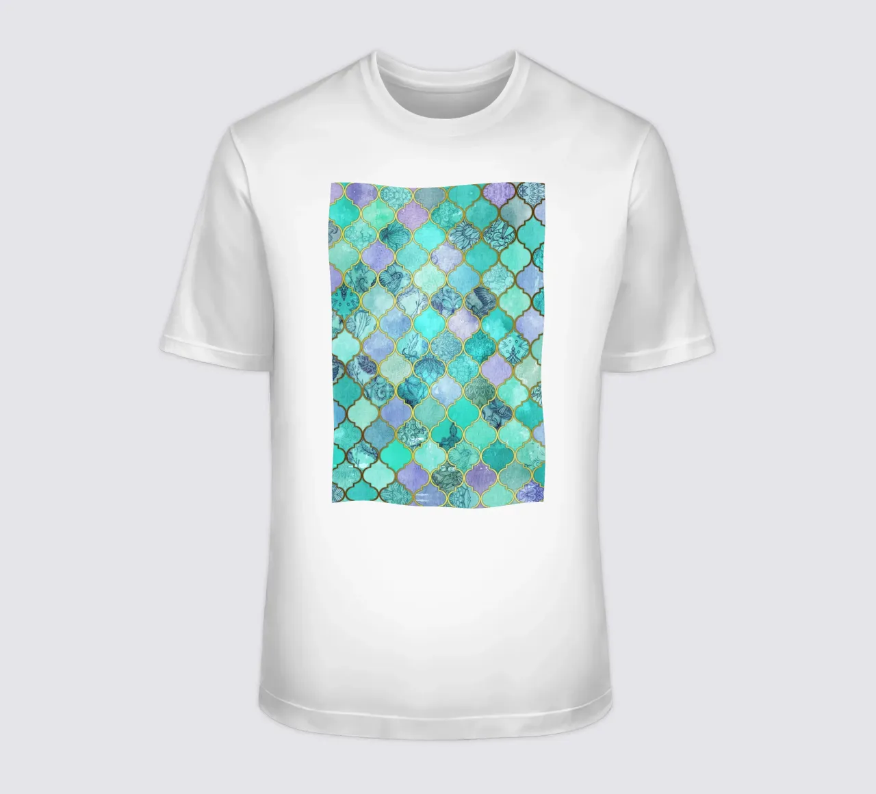 Mint Moroccan Tile Pattern t-shirt da Micklyn Le Feuvre