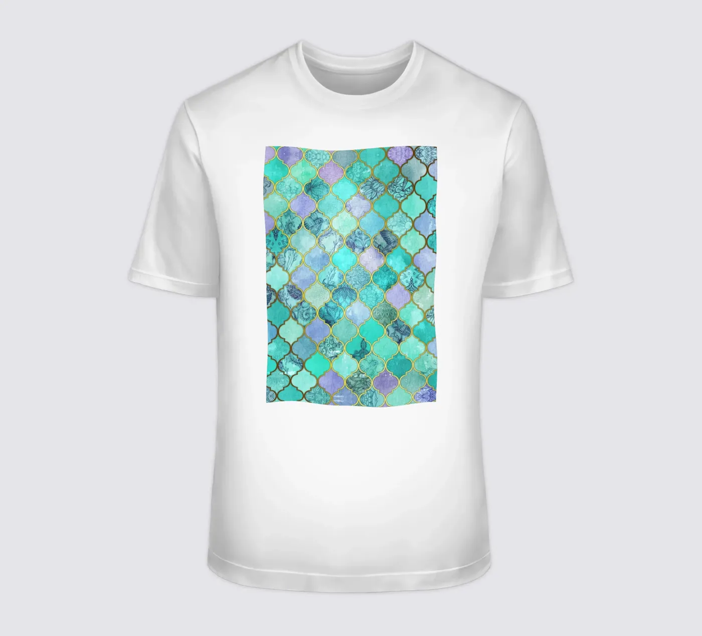 Mint Moroccan Tile Pattern t-shirt da Micklyn Le Feuvre