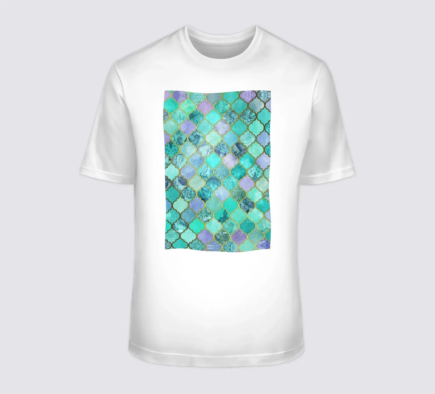 Mint Moroccan Tile Pattern t-shirt da Micklyn Le Feuvre
