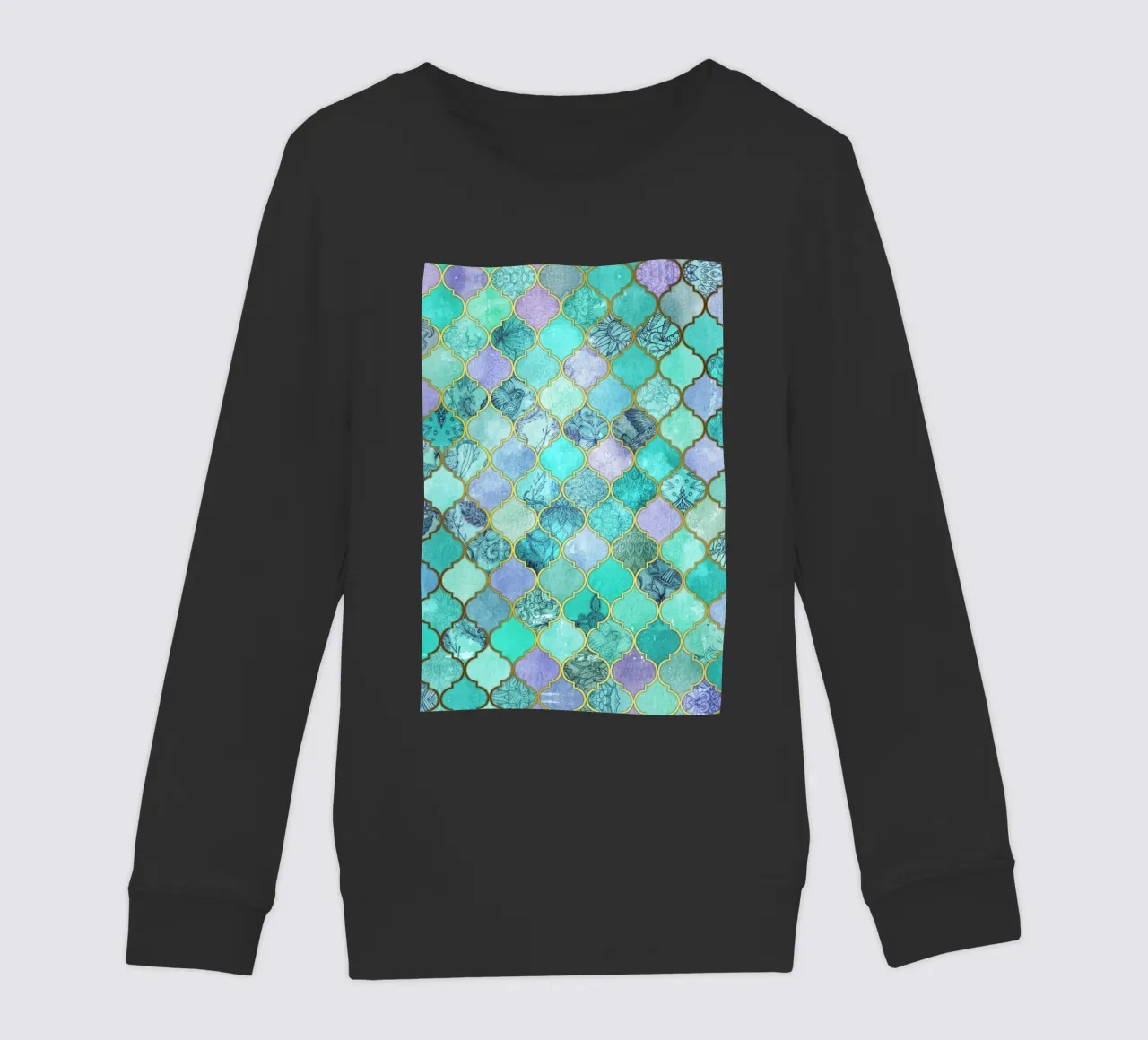 Mint Moroccan Tile Pattern felpa bambino da Micklyn Le Feuvre