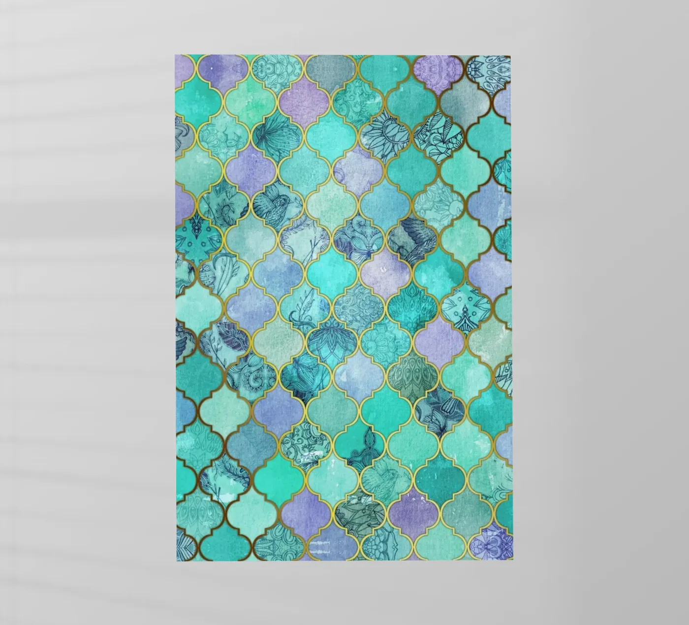 Mint Moroccan Tile Pattern Backlit Folie von Micklyn Le Feuvre