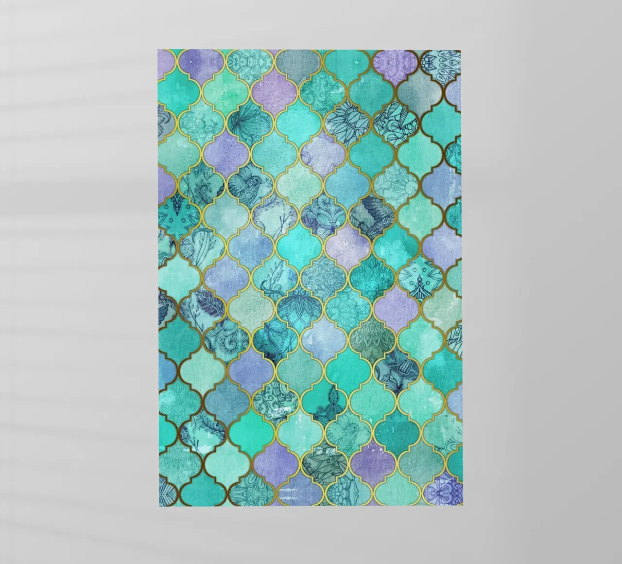 Mint Moroccan Tile Pattern pellicola backlit da Micklyn Le Feuvre