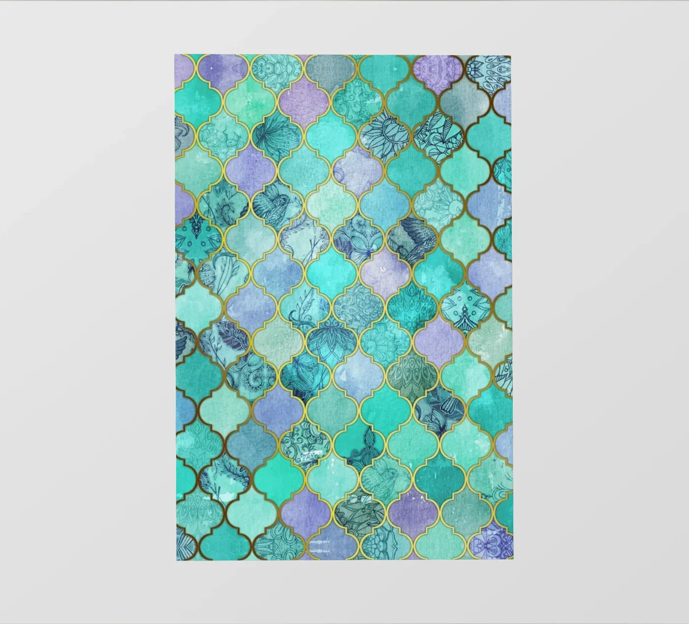 Mint Moroccan Tile Pattern PVC Plane von Micklyn Le Feuvre