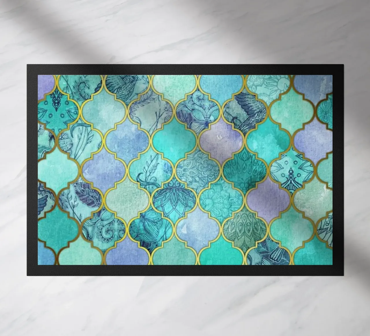 Mint Moroccan Tile Pattern zerbino da Micklyn Le Feuvre