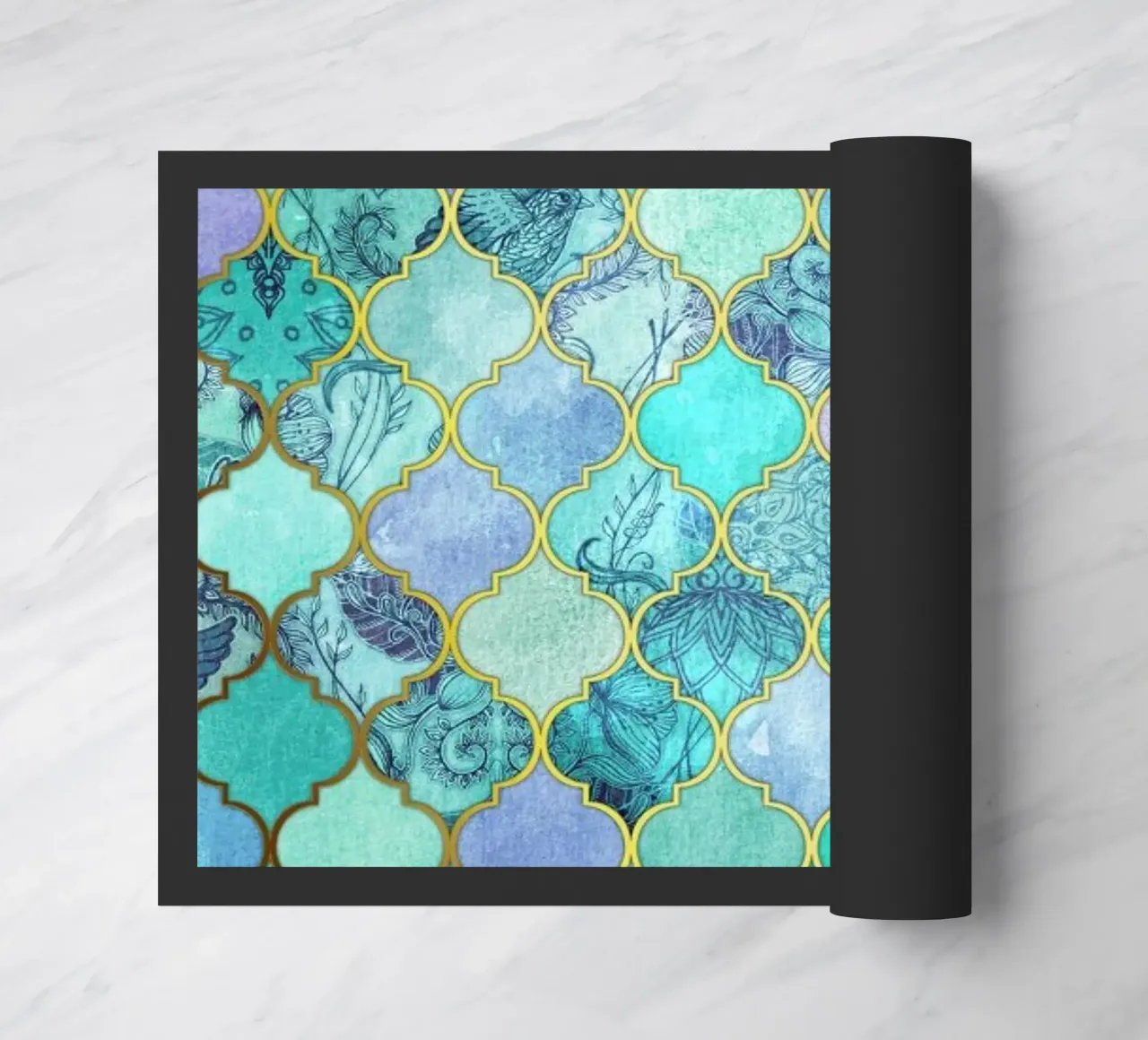 Mint Moroccan Tile Pattern zerbino da Micklyn Le Feuvre