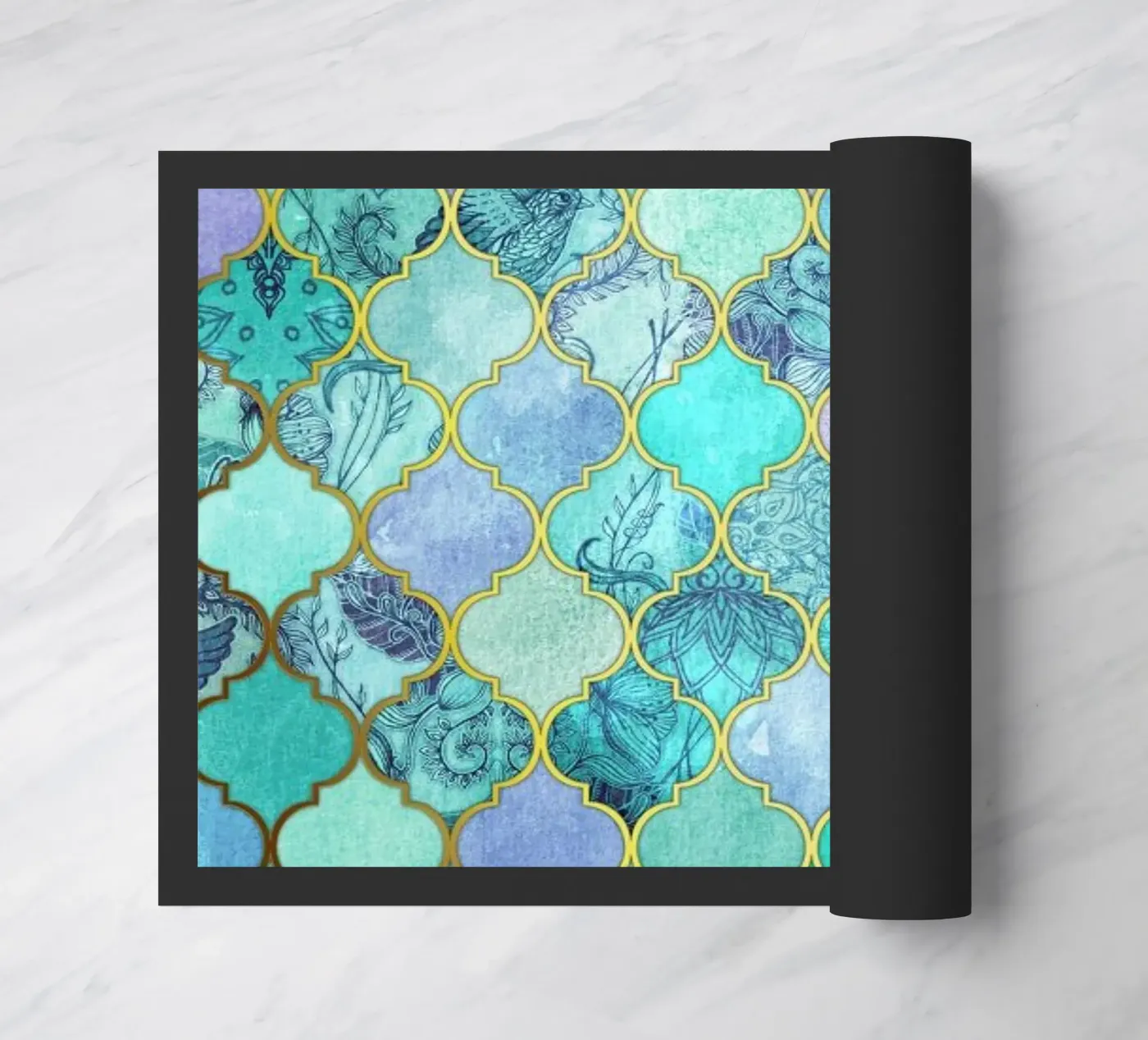 Mint Moroccan Tile Pattern Fußmatte von Micklyn Le Feuvre