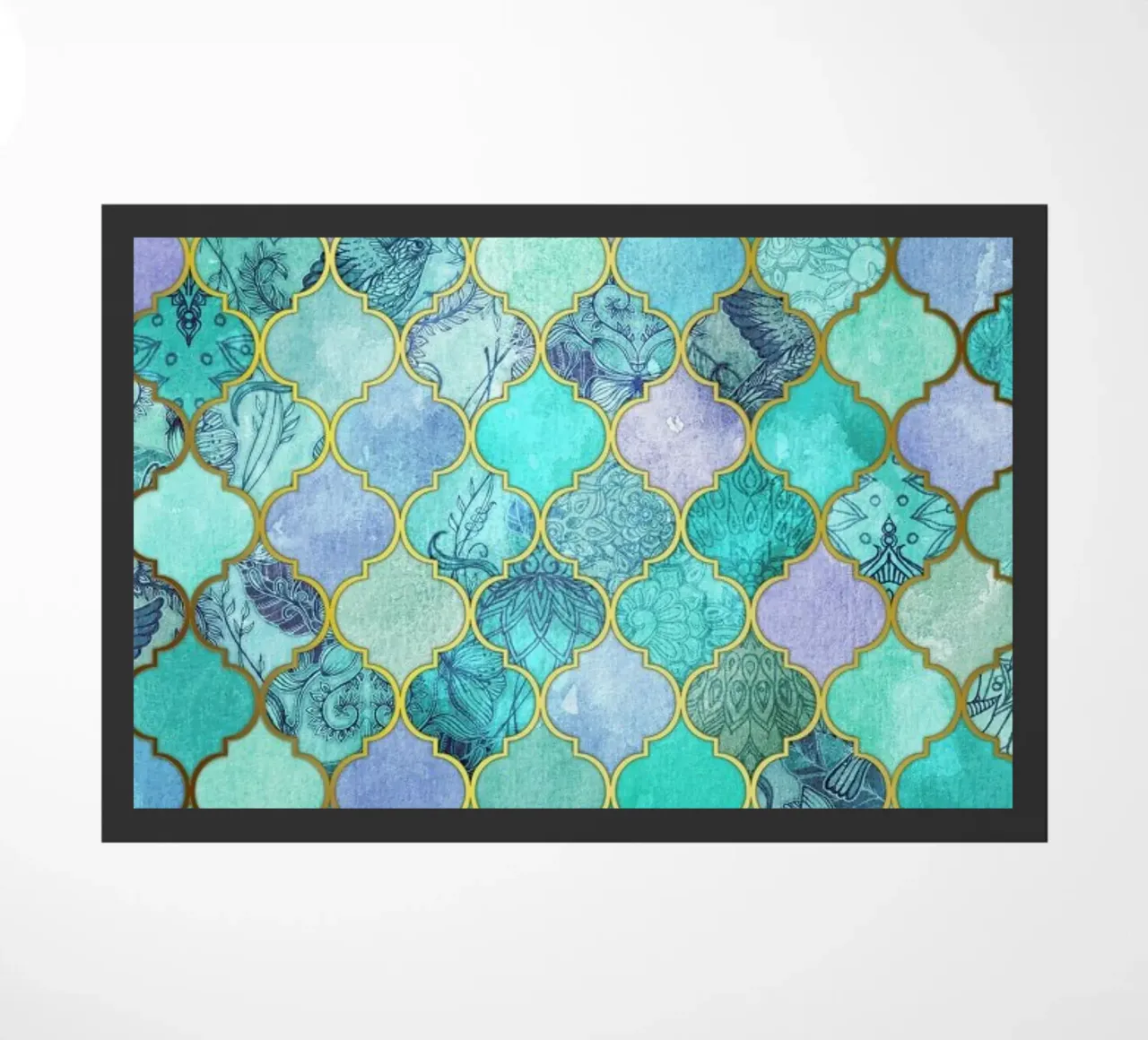 Mint Moroccan Tile Pattern zerbino da Micklyn Le Feuvre