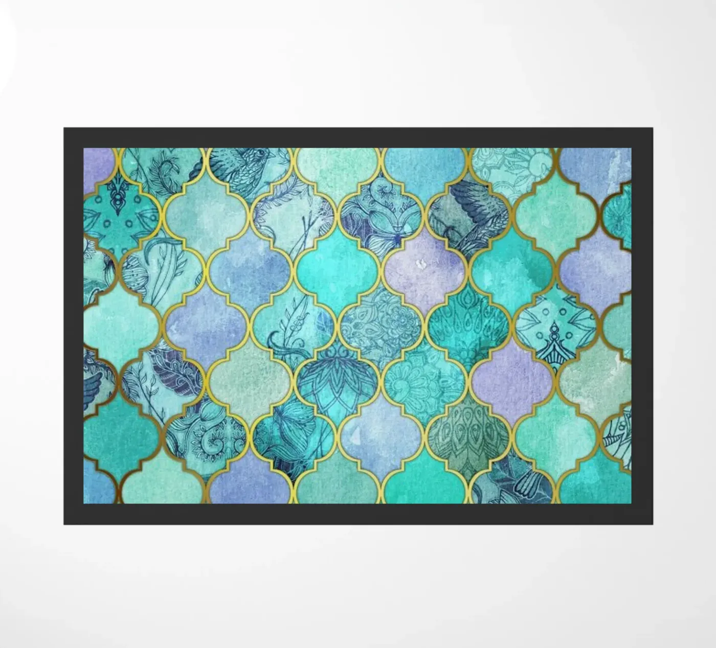 Mint Moroccan Tile Pattern Fußmatte von Micklyn Le Feuvre