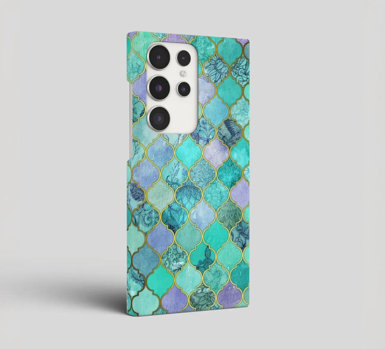 Mint Moroccan Tile Pattern cover samsung da Micklyn Le Feuvre