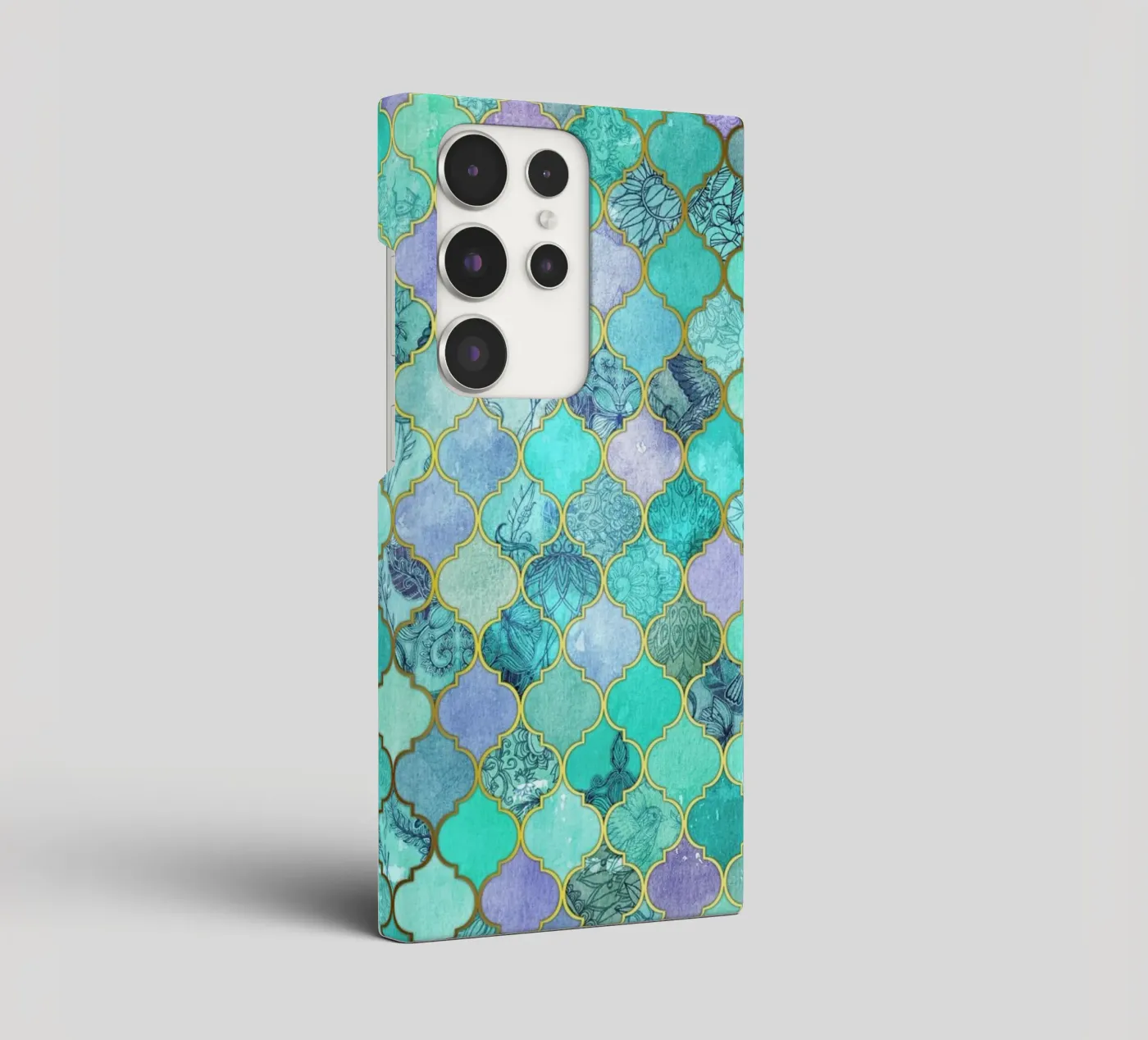 Mint Moroccan Tile Pattern samsung phone case by Micklyn Le Feuvre