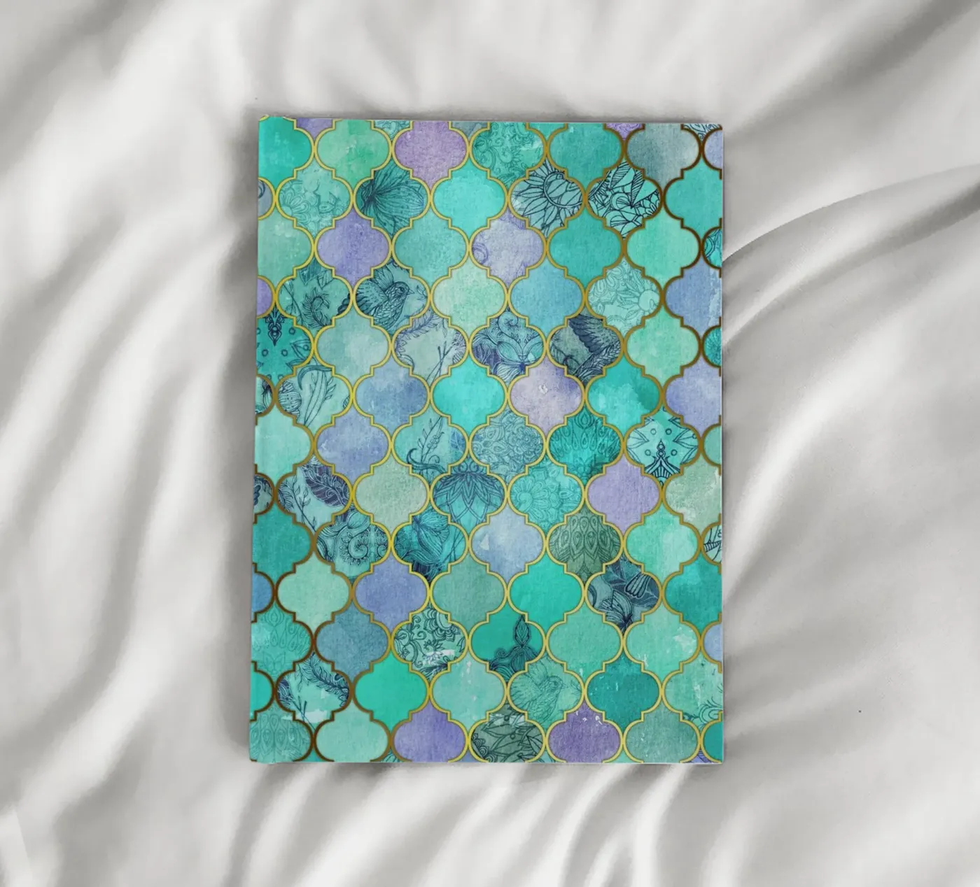 Mint Moroccan Tile Pattern notebook by Micklyn Le Feuvre