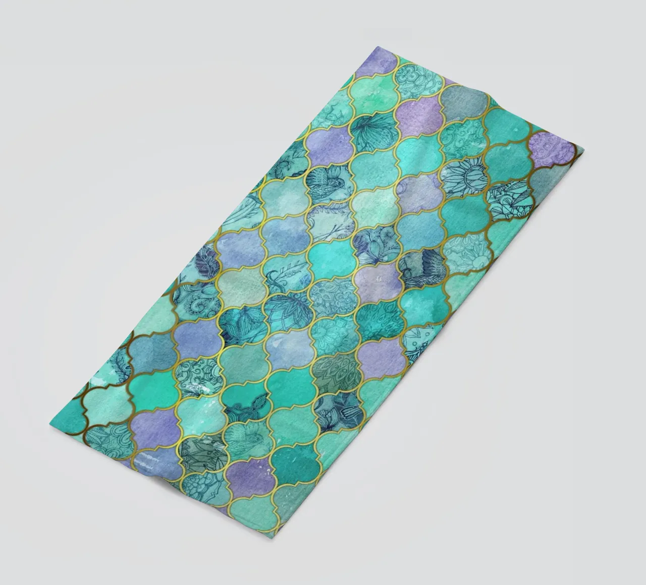 Mint Moroccan Tile Pattern telo mare da Micklyn Le Feuvre